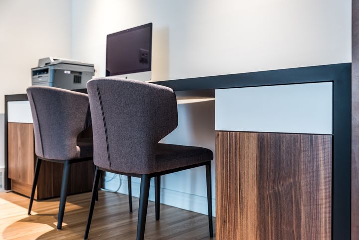 Bureau double en bois et noir
